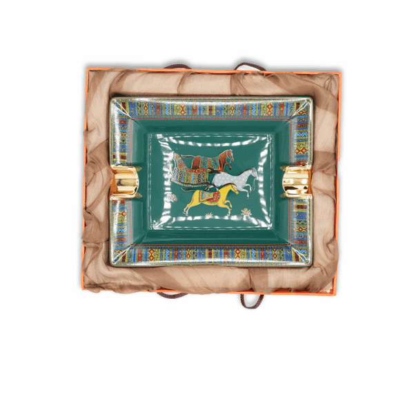 CIGARLOONG Ciramic Cigar Ashtray - Dark green