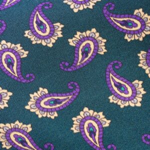 Silk Tie - Green & Purple