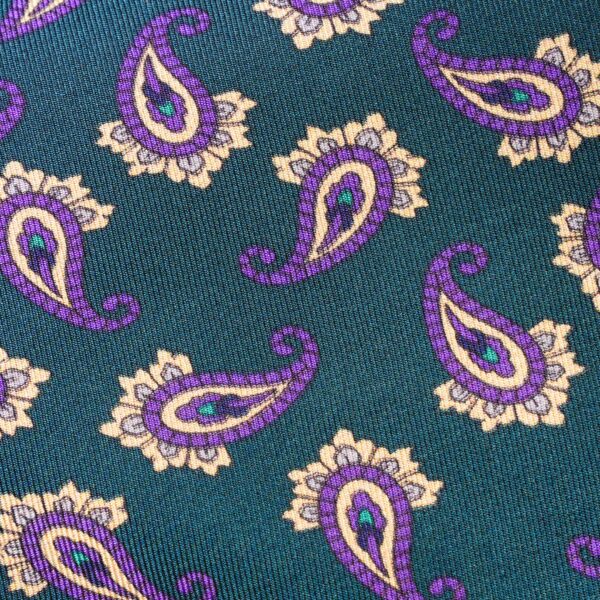 Silk Tie - Green & Purple