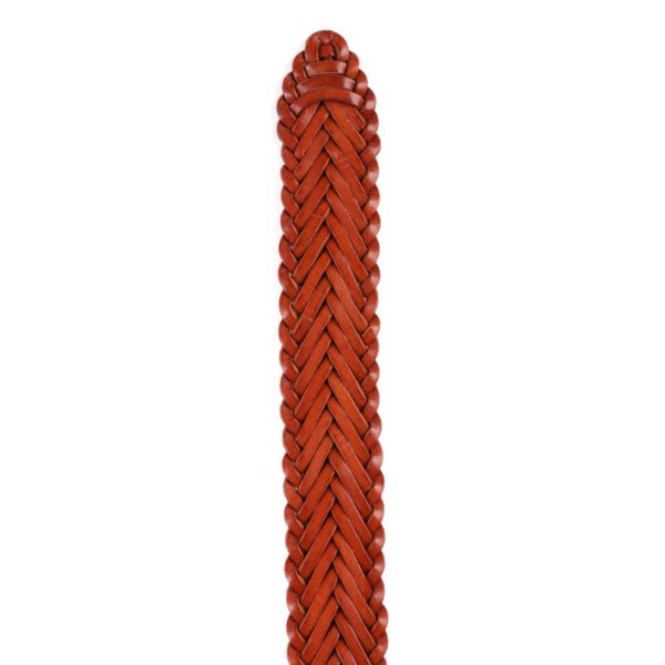 Woven Leather Belt - Brown