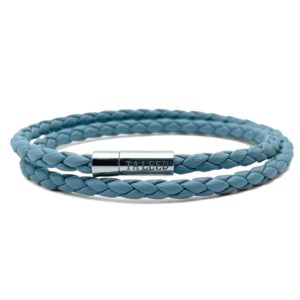 Sky Double Braided Bracelet Leather